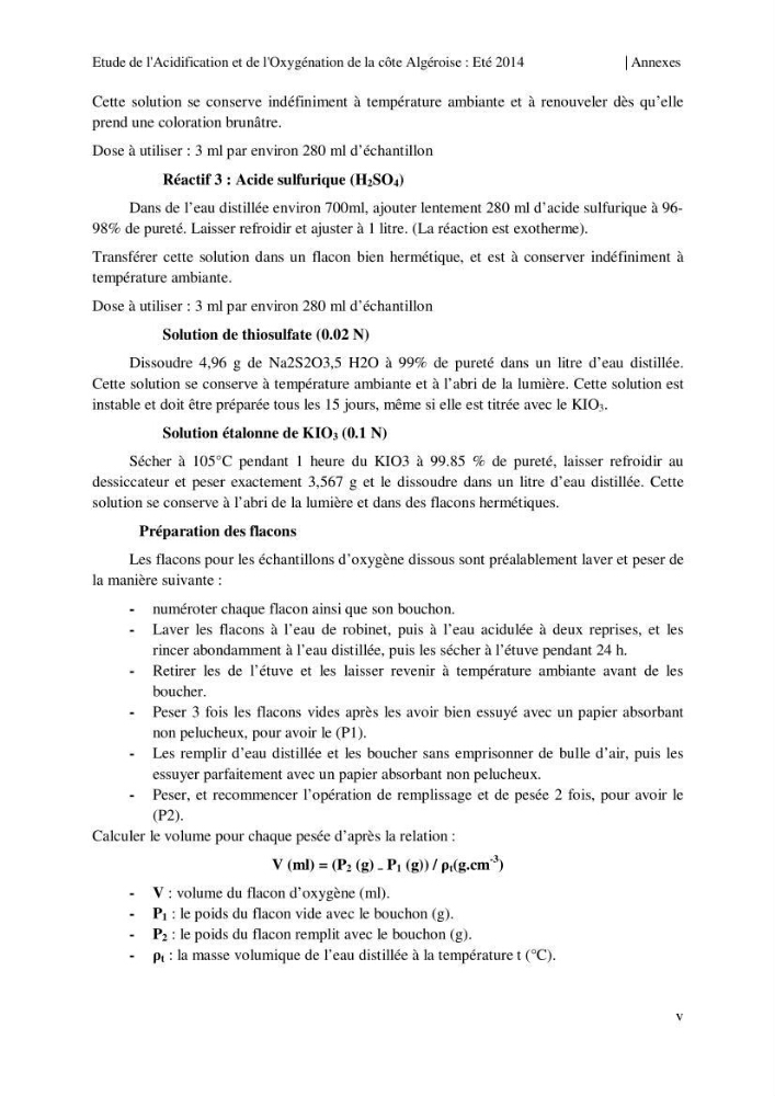 Etude de l\'acidification et de l\'oxygénation de la côte Algerienne