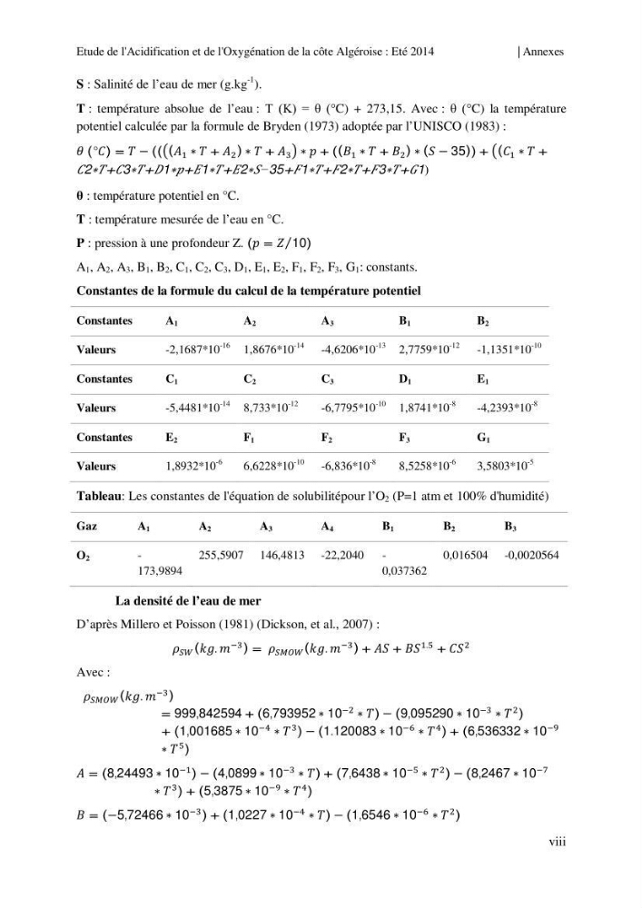 Etude de l\'acidification et de l\'oxygénation de la côte Algerienne