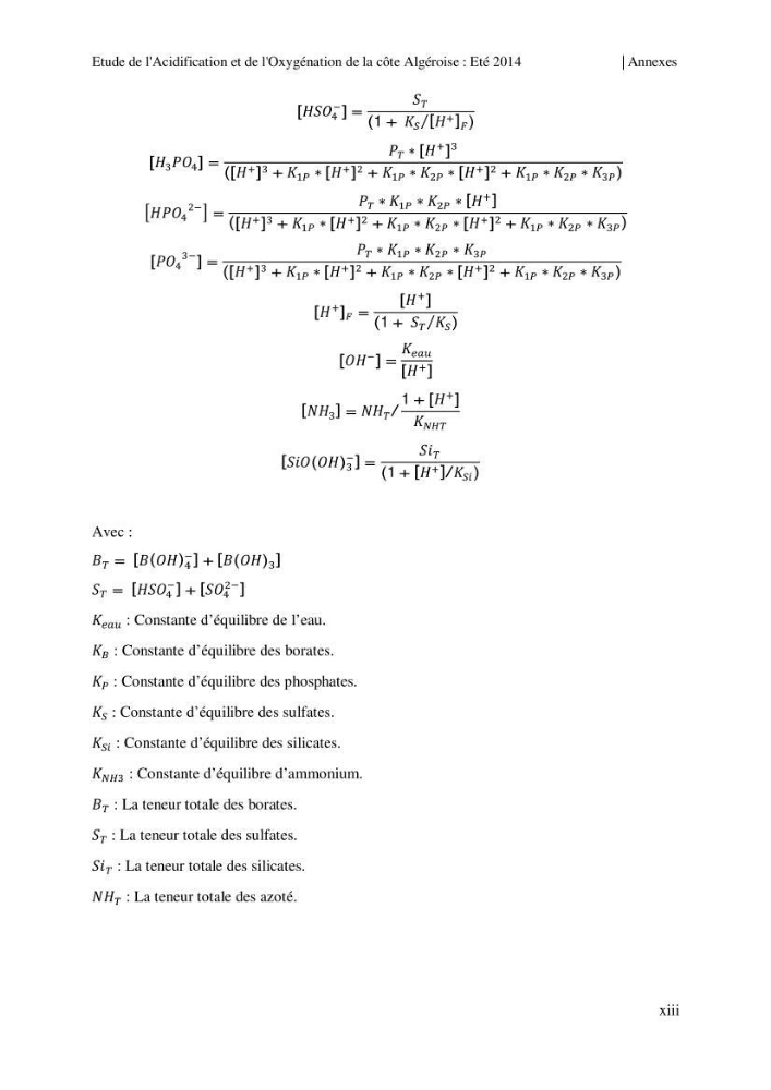 Etude de l\'acidification et de l\'oxygénation de la côte Algerienne