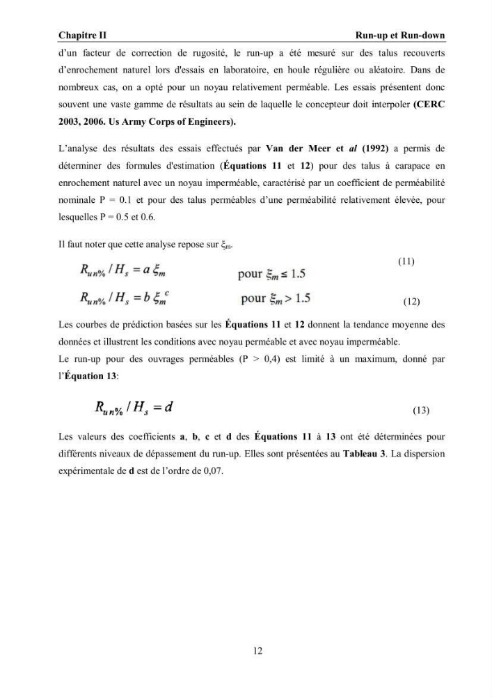 Etat de l\'art sur les différentes méthodes d\'étude du Run-up et Run-Down des vagues à la côte