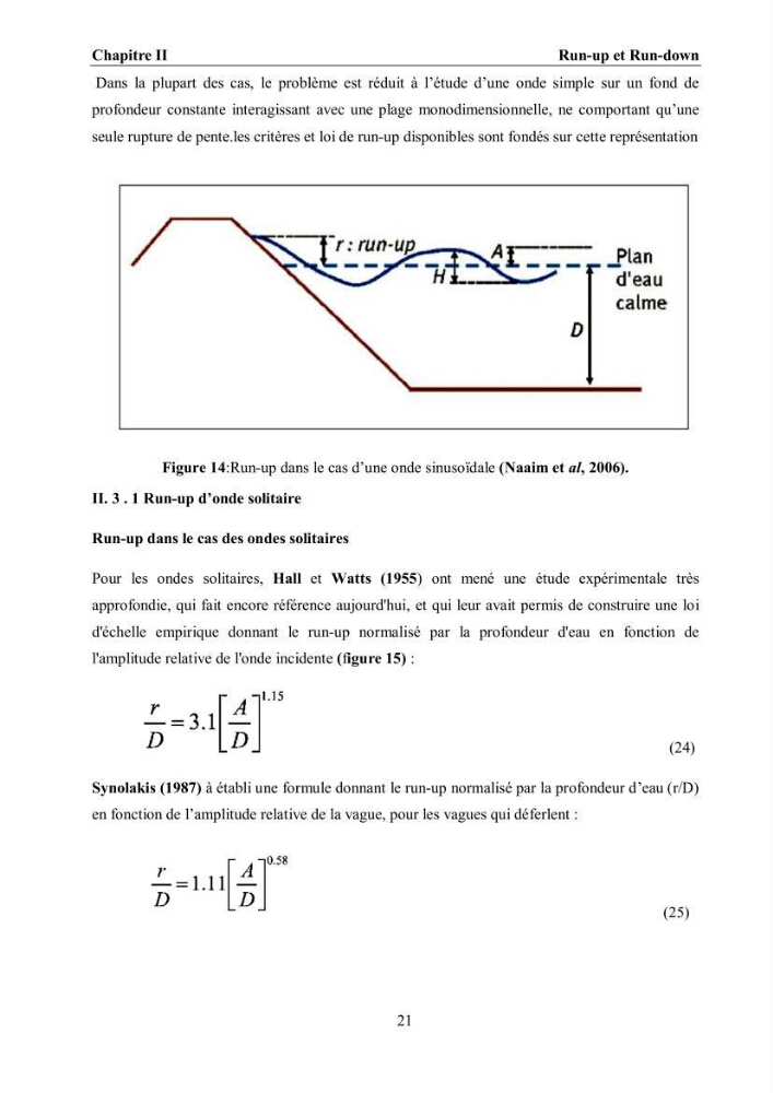 Etat de l\'art sur les différentes méthodes d\'étude du Run-up et Run-Down des vagues à la côte