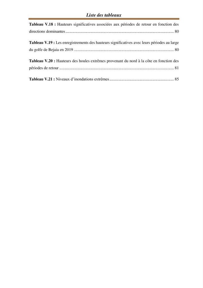 l\'évaluation des impacts des changement climatiques et de activités anthropiques sur l\'évaluation de la partie du golfe bejaia: