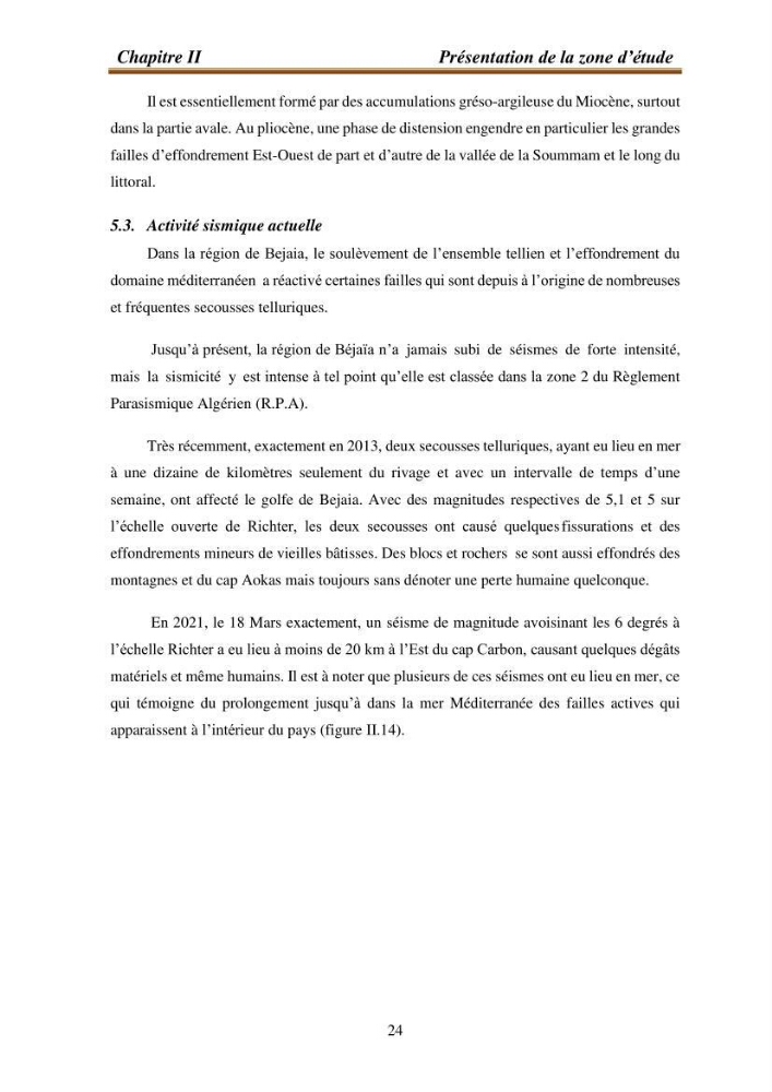 l\'évaluation des impacts des changement climatiques et de activités anthropiques sur l\'évaluation de la partie du golfe bejaia: