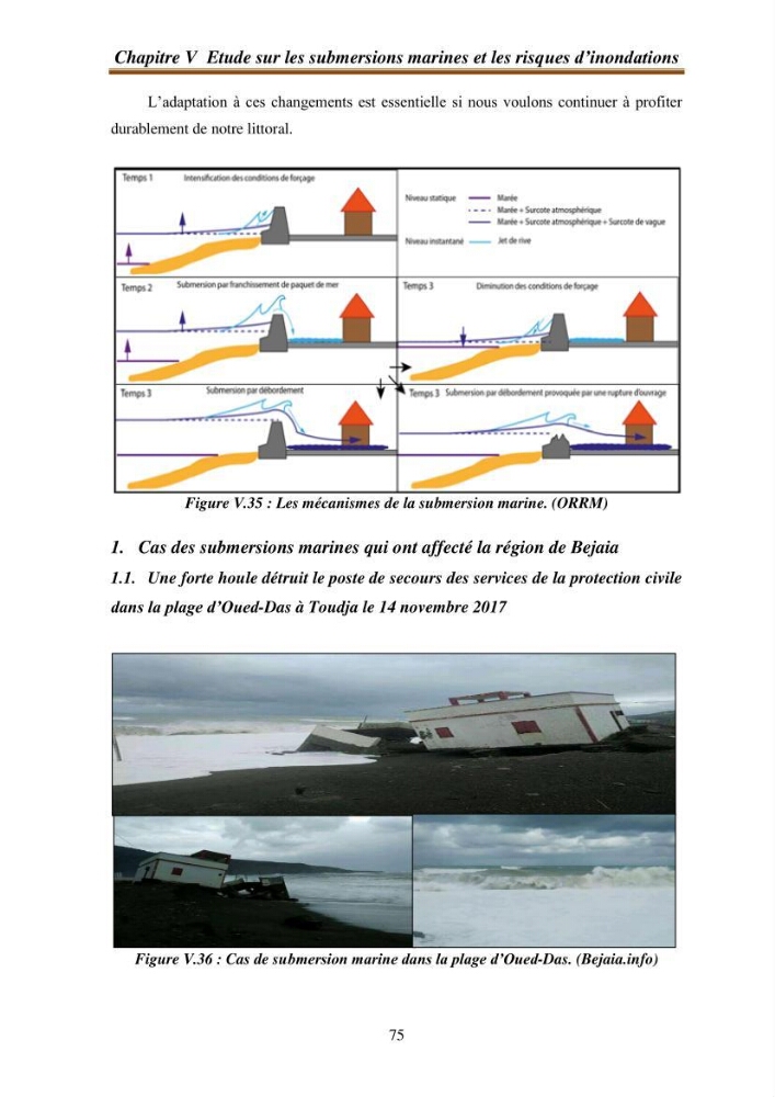 l\'évaluation des impacts des changement climatiques et de activités anthropiques sur l\'évaluation de la partie du golfe bejaia: