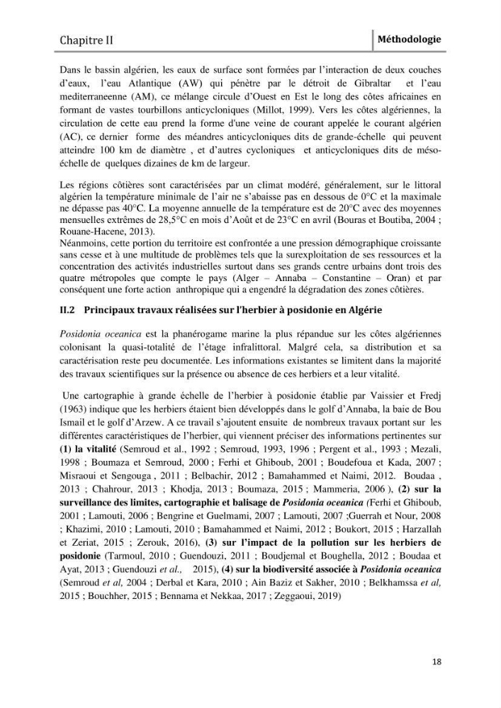 Analyse comparée des paramètres de vitalité de l\'herbier à Posidonia oceanica (L) Delile de la côte algérienne