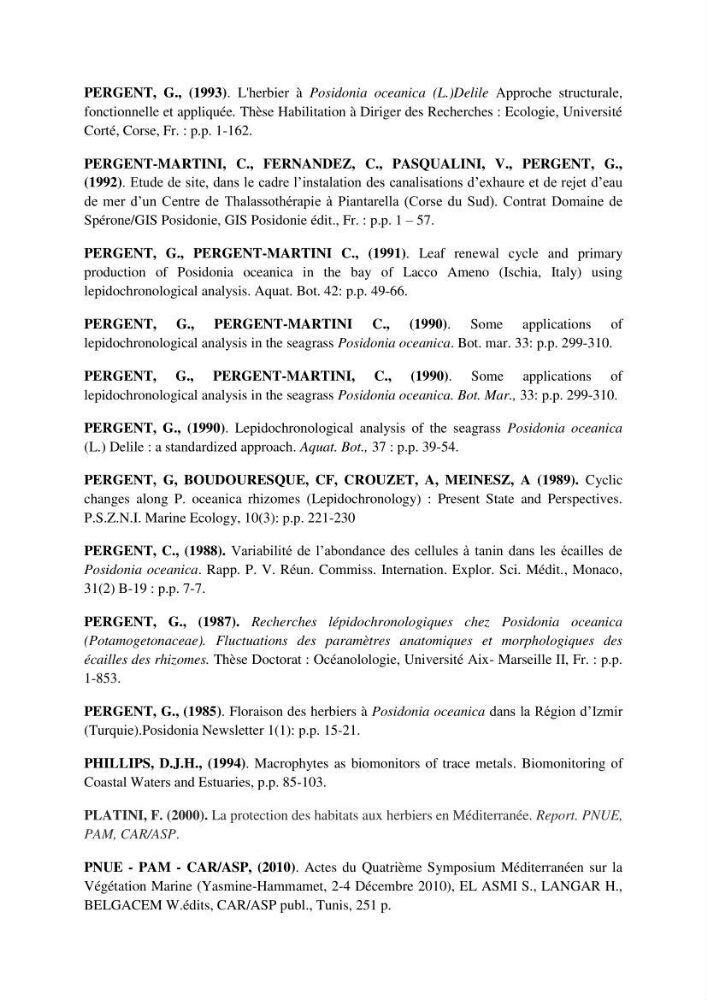 Analyse comparée des paramètres de vitalité de l\'herbier à Posidonia oceanica (L) Delile de la côte algérienne