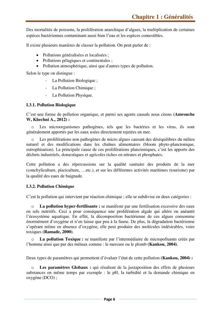 Suivi des paramètres physico-chimiques et des sels nutritifs dans la côte Algéroise