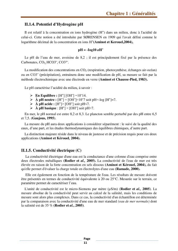 Suivi des paramètres physico-chimiques et des sels nutritifs dans la côte Algéroise