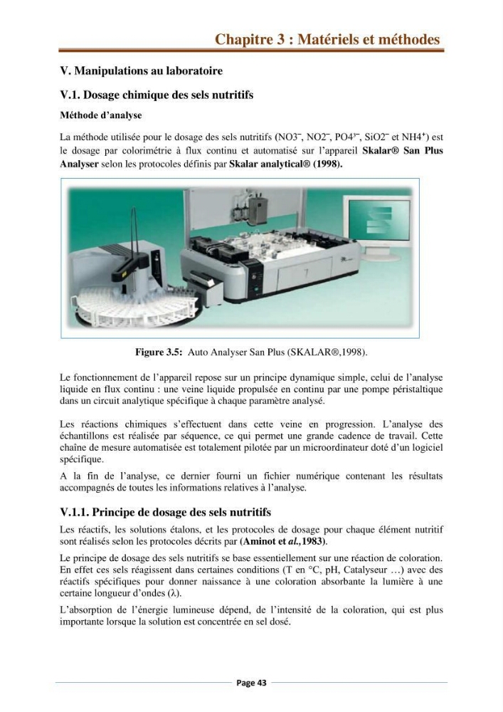 Suivi des paramètres physico-chimiques et des sels nutritifs dans la côte Algéroise
