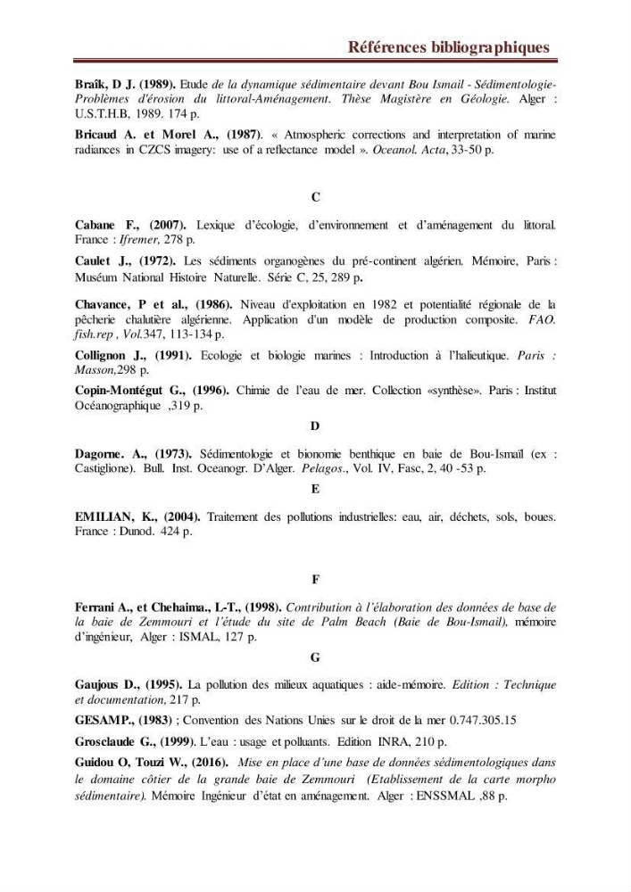 Suivi des paramètres physico-chimiques et des sels nutritifs dans la côte Algéroise