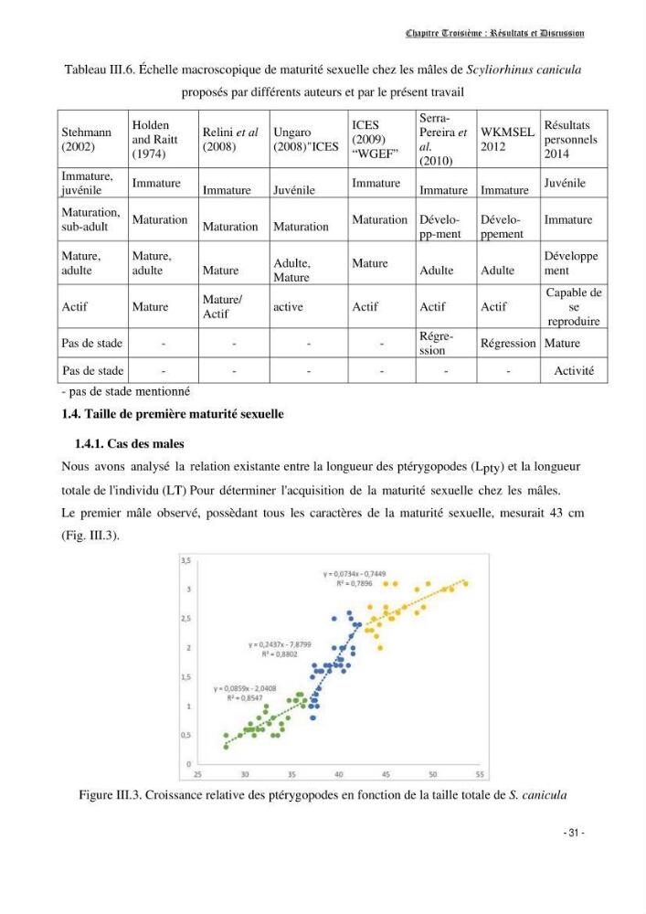 Contribution à la biologie de Scyliorhinus canicula ( Elasmobranches, Scyliorhinidae) dans la région d\'Alger