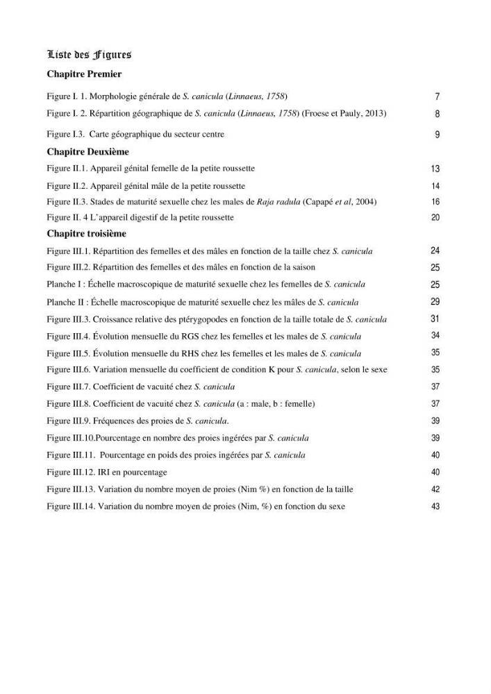 Contribution à la biologie de Scyliorhinus canicula ( Elasmobranches, Scyliorhinidae) dans la région d\'Alger