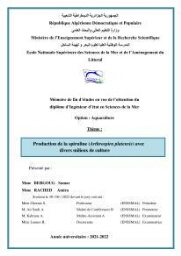 Production de la spiruline (Arthrospira platensis) avec divers milieux de culture