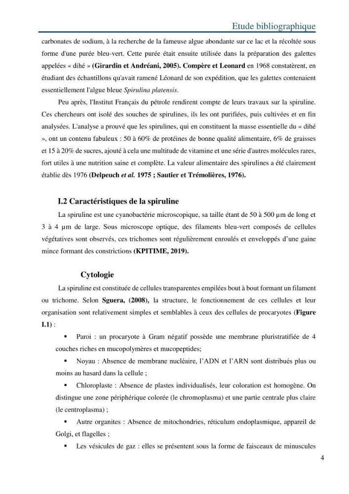Production de la spiruline (Arthrospira platensis) avec divers milieux de culture
