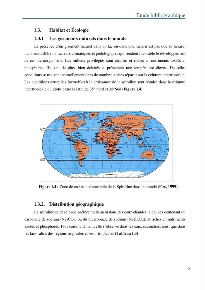 Production de la spiruline (Arthrospira platensis) avec divers milieux de culture