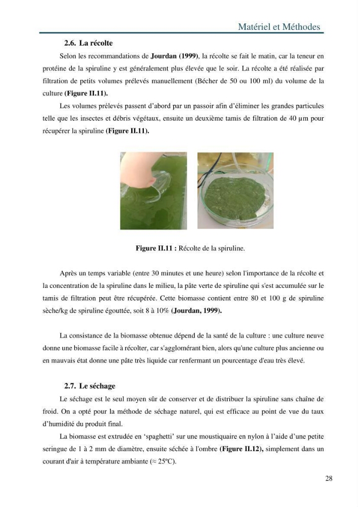 Production de la spiruline (Arthrospira platensis) avec divers milieux de culture