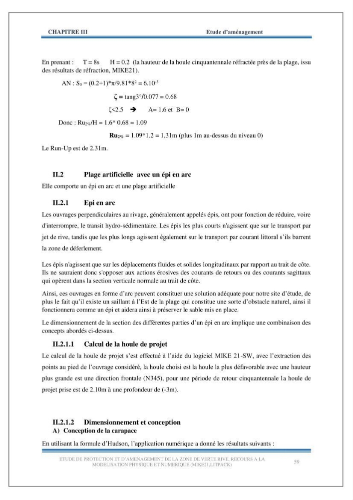 Etude de protection et d\'aménagement de la zone de Verte Rive-Bordj El Kiffan:
