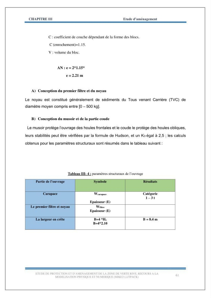 Etude de protection et d\'aménagement de la zone de Verte Rive-Bordj El Kiffan: