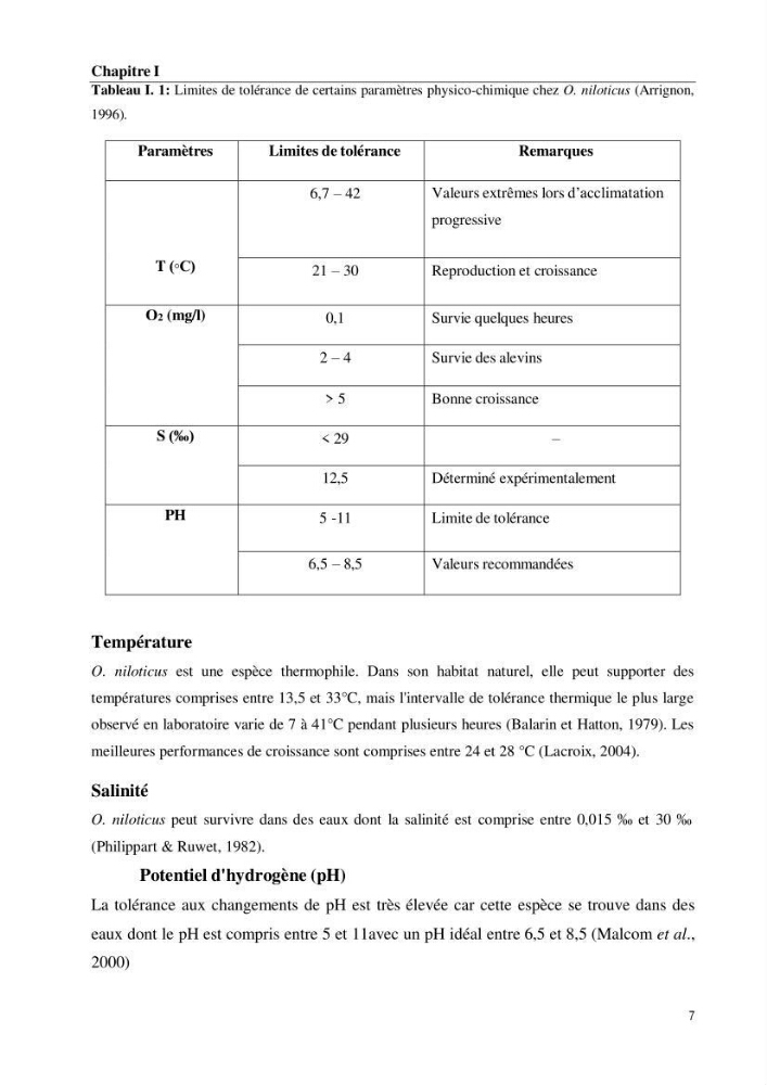 Effet de la densité d\'élevage sur les performances de production du tilapia Oreochromis sp dans un milieu contrôlé