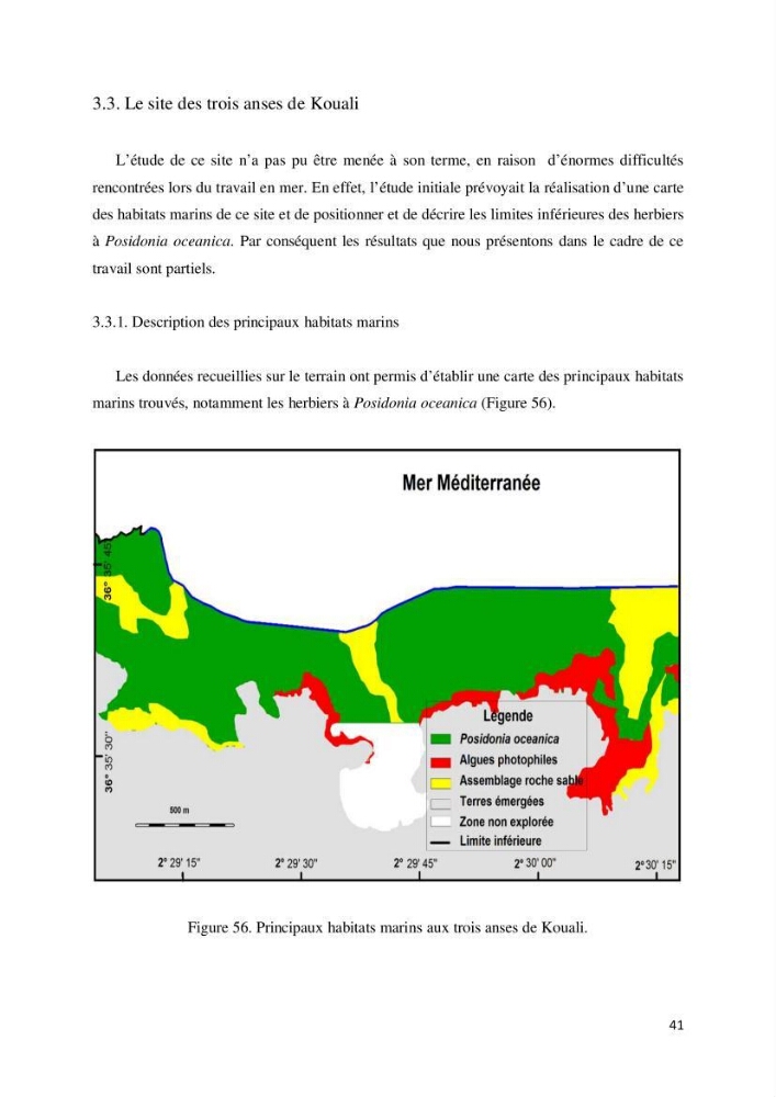 Contribution à la cartographie des habitas marins dans le cadre d\'une étude d\'impact
