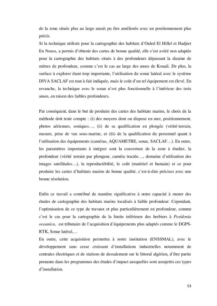 Contribution à la cartographie des habitas marins dans le cadre d\'une étude d\'impact