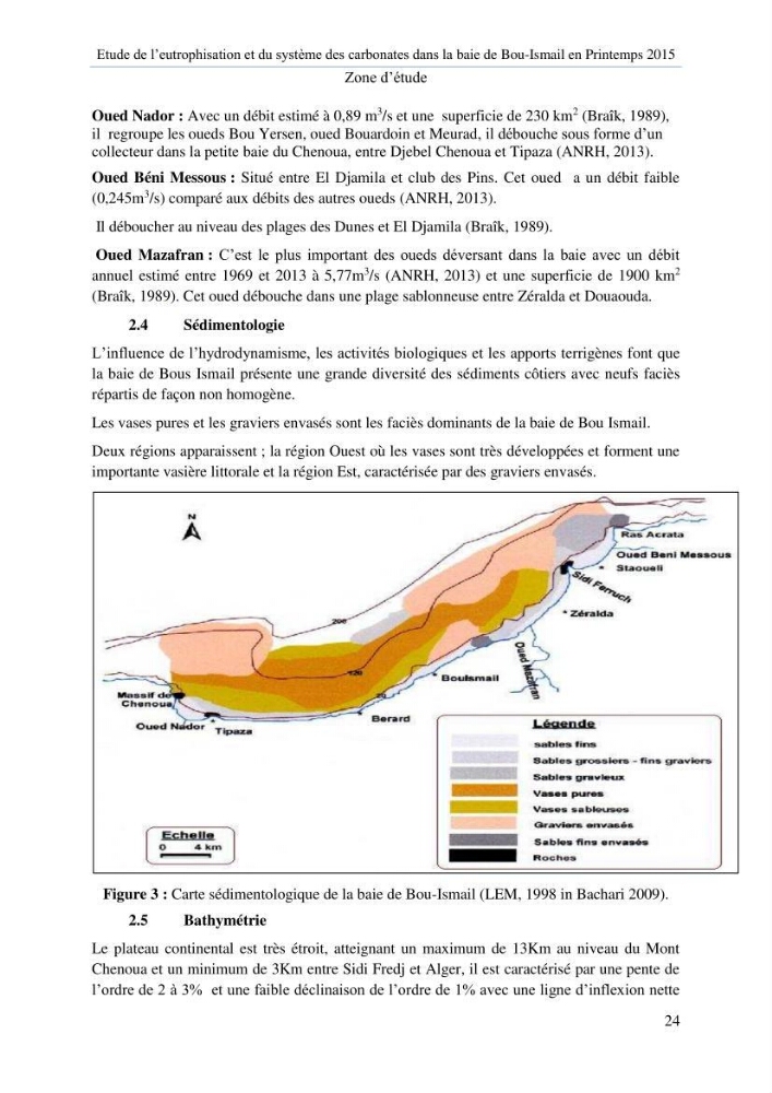 Etude de l\'eutrophisation et du système des carbonates dans la baie de Bou-Ismail en printemps 2015