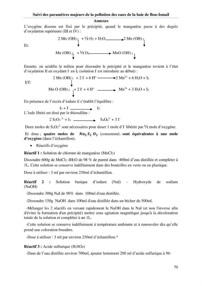 Etude de l\'eutrophisation et du système des carbonates dans la baie de Bou-Ismail en printemps 2015