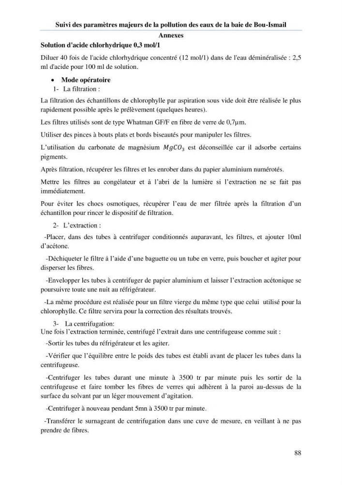 Etude de l\'eutrophisation et du système des carbonates dans la baie de Bou-Ismail en printemps 2015