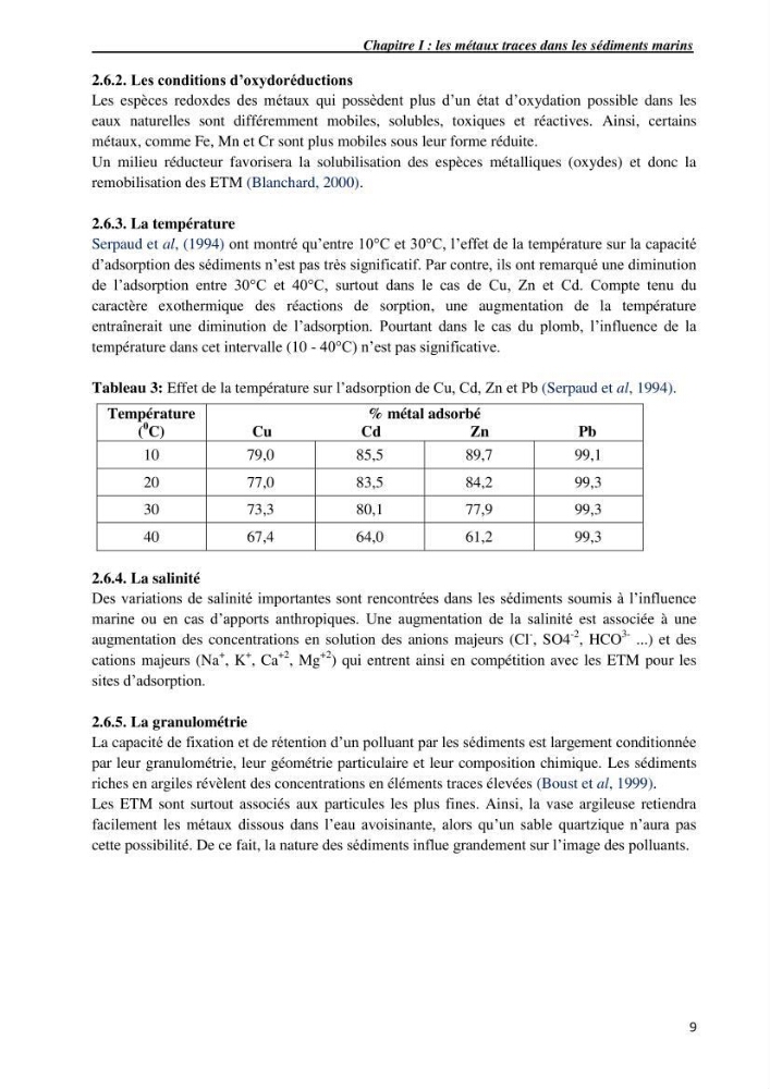 Les métaux traces dans les sédiments du littoral Algérois