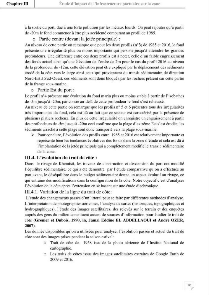 Etude hydrosédimentaire du rivage de Khemisti