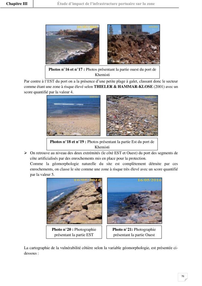 Etude hydrosédimentaire du rivage de Khemisti