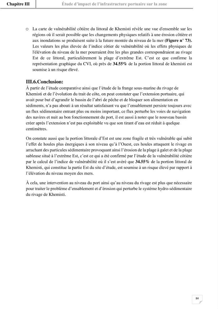 Etude hydrosédimentaire du rivage de Khemisti