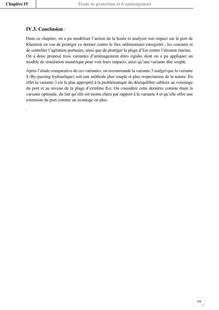 Etude hydrosédimentaire du rivage de Khemisti