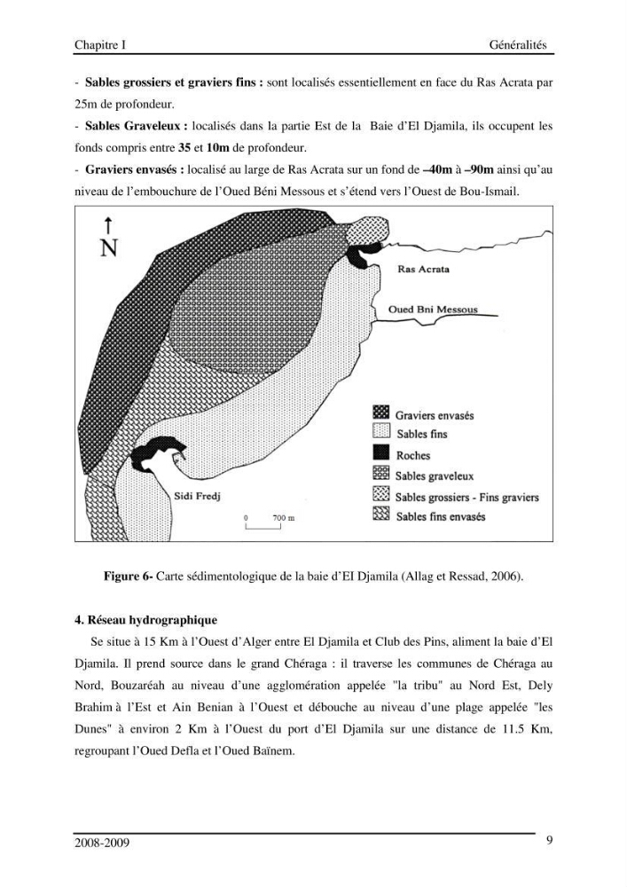 Etude des impacts anthropiques sur le littoral de la baie d\'El Djamila