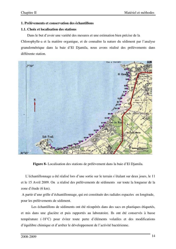 Etude des impacts anthropiques sur le littoral de la baie d\'El Djamila
