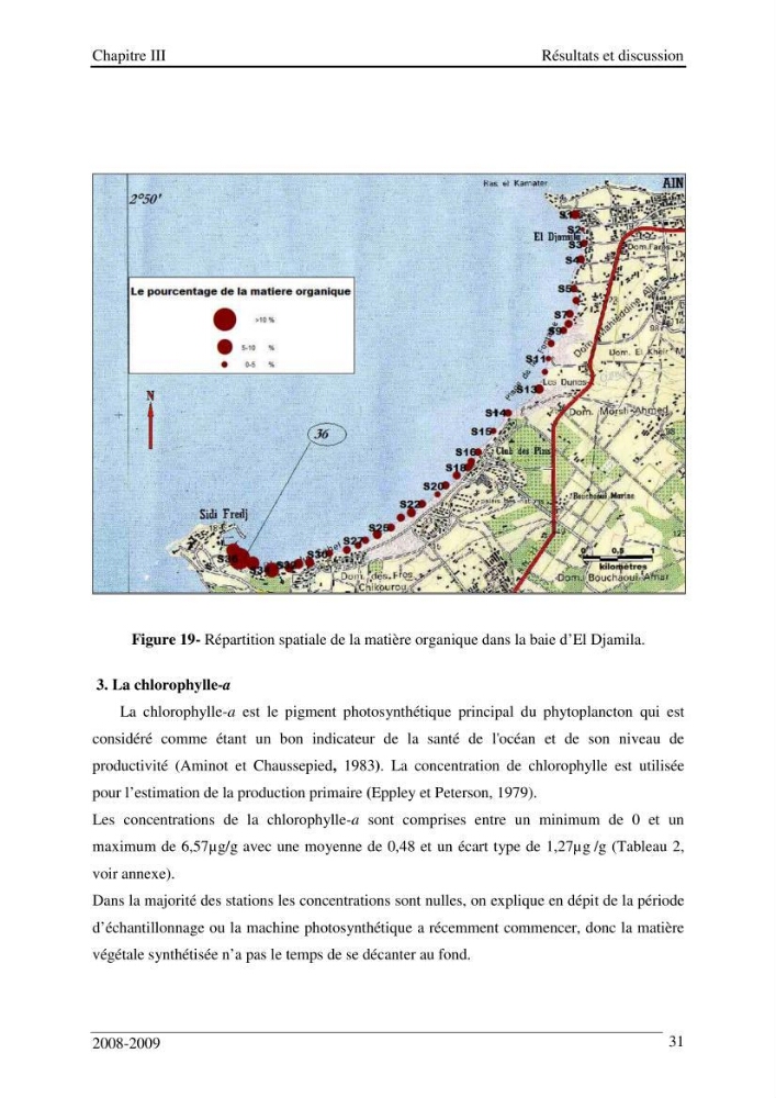 Etude des impacts anthropiques sur le littoral de la baie d\'El Djamila