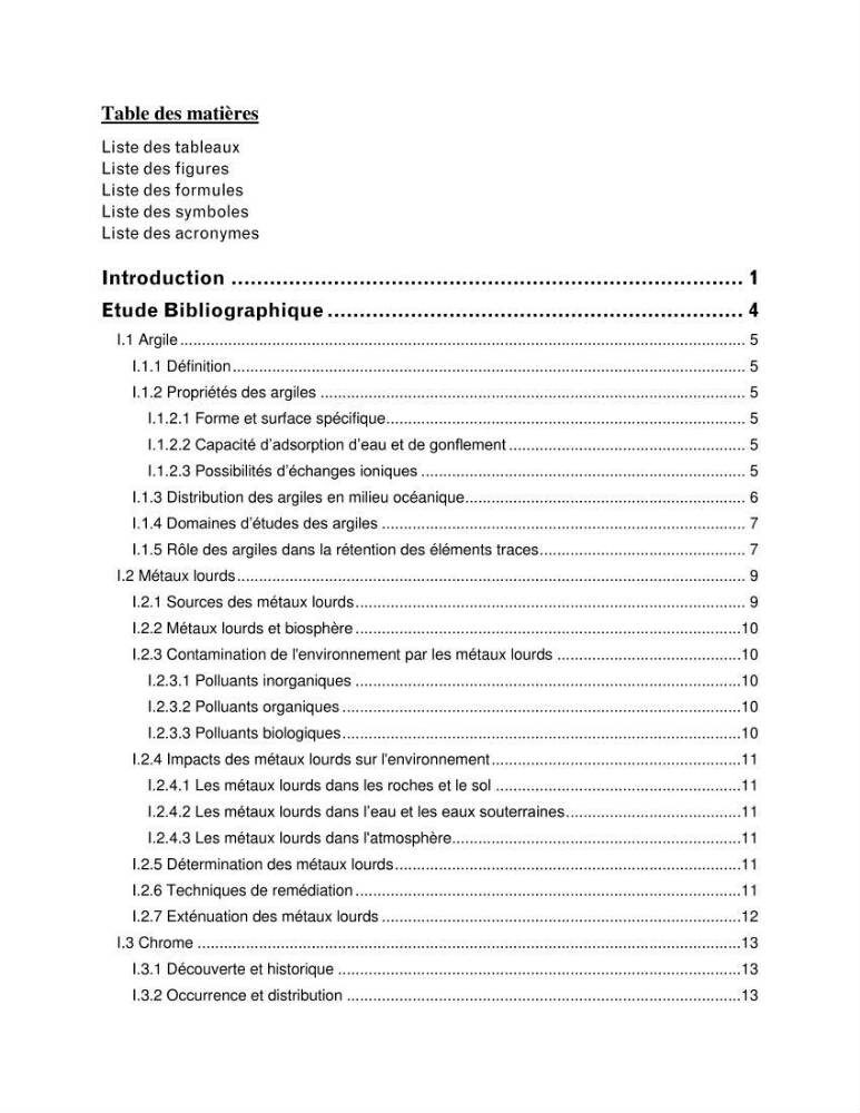 Etude de la fixation du chrome hexavalent sur une argile minérale: