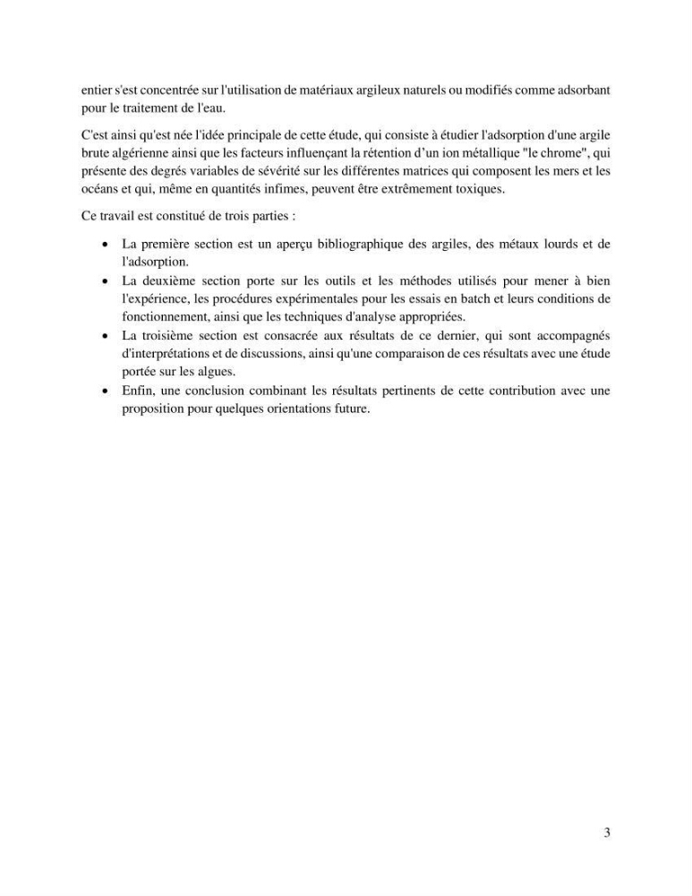 Etude de la fixation du chrome hexavalent sur une argile minérale: