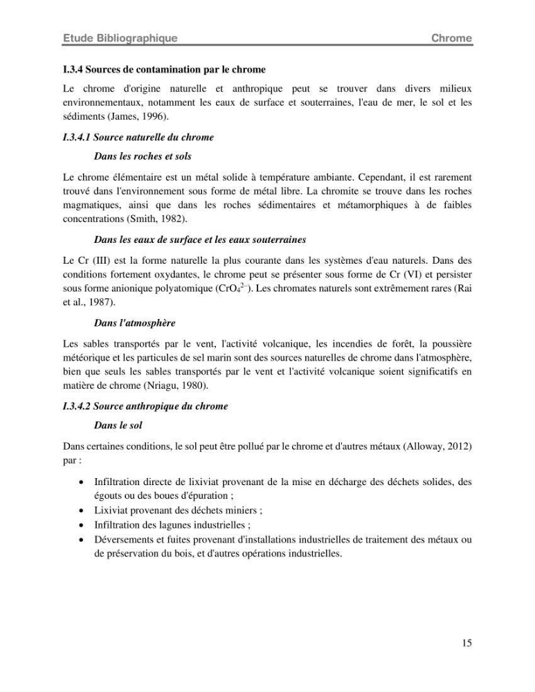 Etude de la fixation du chrome hexavalent sur une argile minérale: