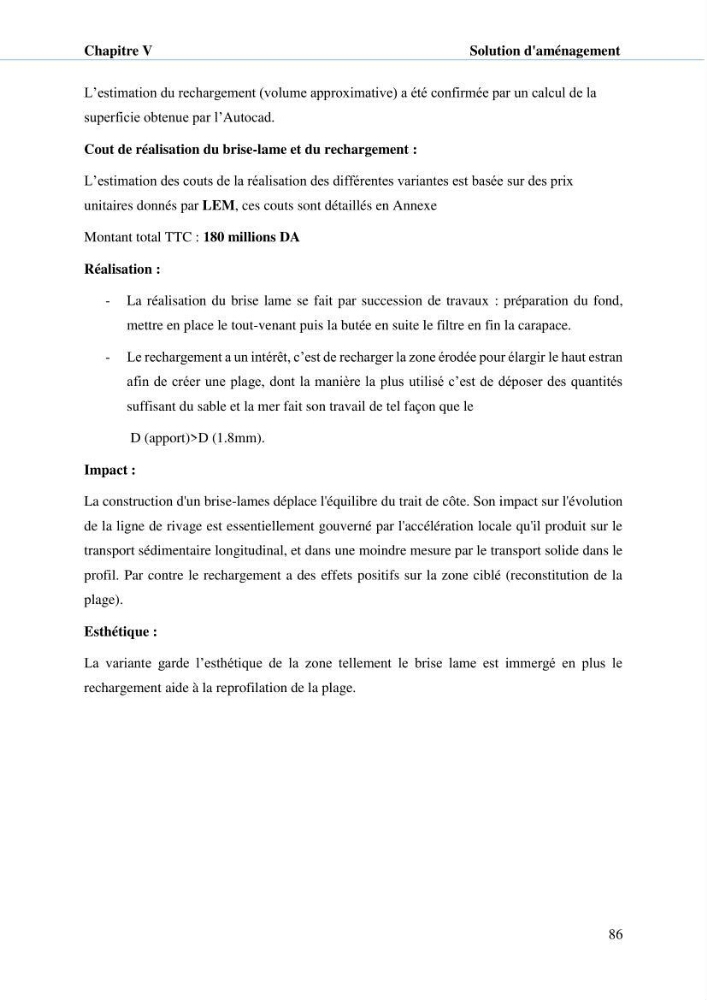 Hydrologie, modélisation hydro-sédimentaire et conception des ouvrages de protection : cas de la baie de Béjaia
