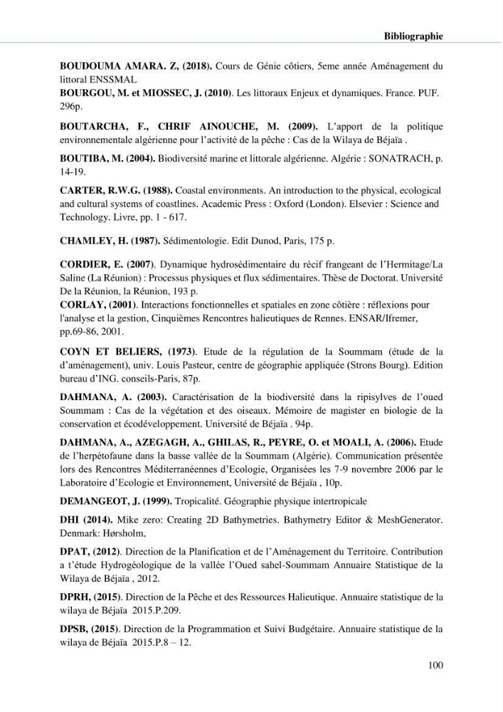 Hydrologie, modélisation hydro-sédimentaire et conception des ouvrages de protection : cas de la baie de Béjaia