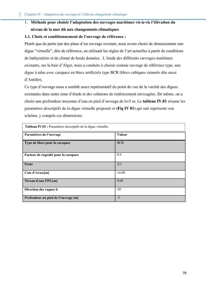 Etude d\'impact du rechauffement climatique sur le littoral et adaptation des ouvrages maritimes: