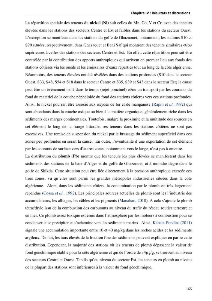 les métaux traces dans les sédiment marins et les espèces démersales de la côte algérienne contribution à l\'évaluation du risque écologique