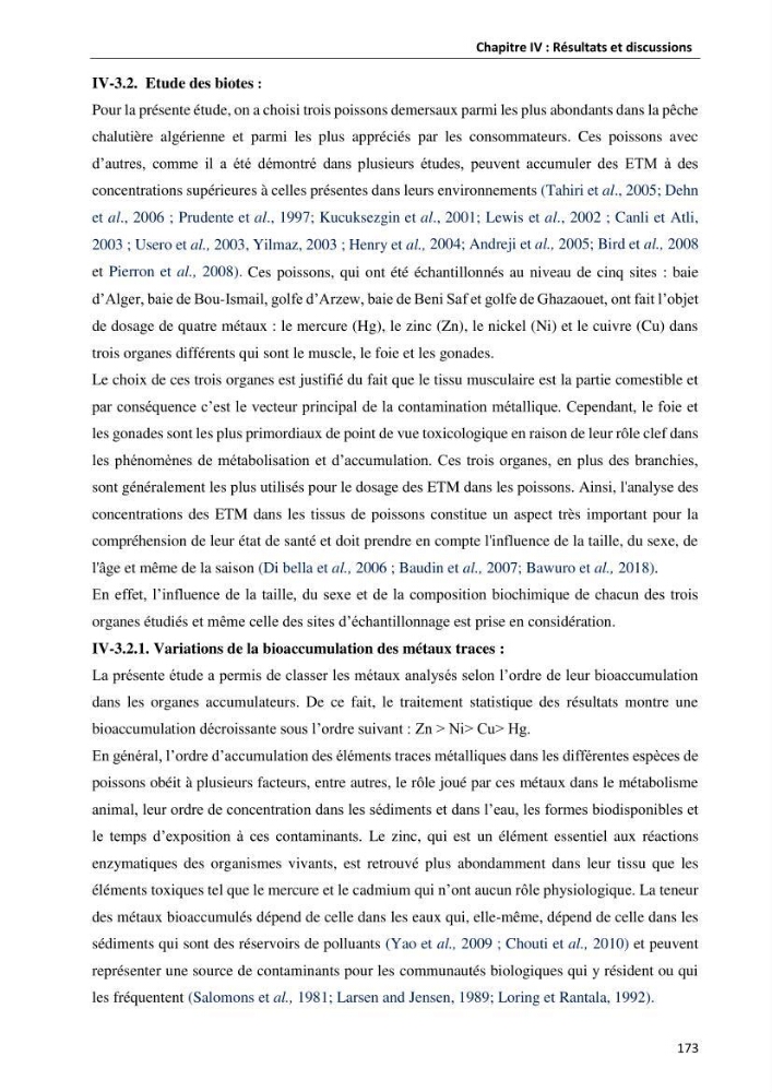les métaux traces dans les sédiment marins et les espèces démersales de la côte algérienne contribution à l\'évaluation du risque écologique