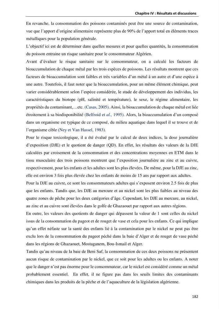 les métaux traces dans les sédiment marins et les espèces démersales de la côte algérienne contribution à l\'évaluation du risque écologique