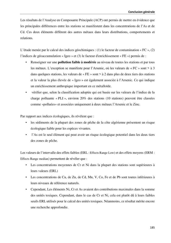 les métaux traces dans les sédiment marins et les espèces démersales de la côte algérienne contribution à l\'évaluation du risque écologique