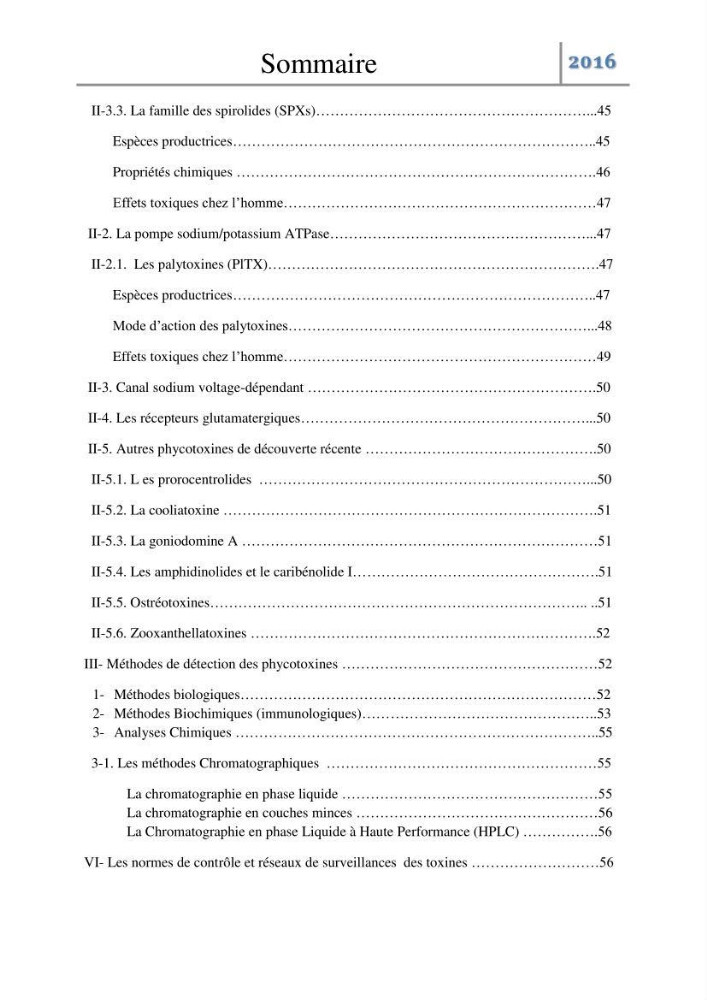 Recherche des toxines diarrhéiques et paralysantes dans la mule Myytilus galloprovincialis du marché:
