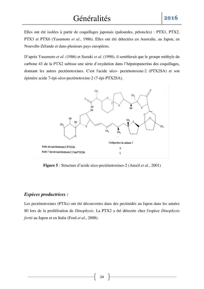 Recherche des toxines diarrhéiques et paralysantes dans la mule Myytilus galloprovincialis du marché: