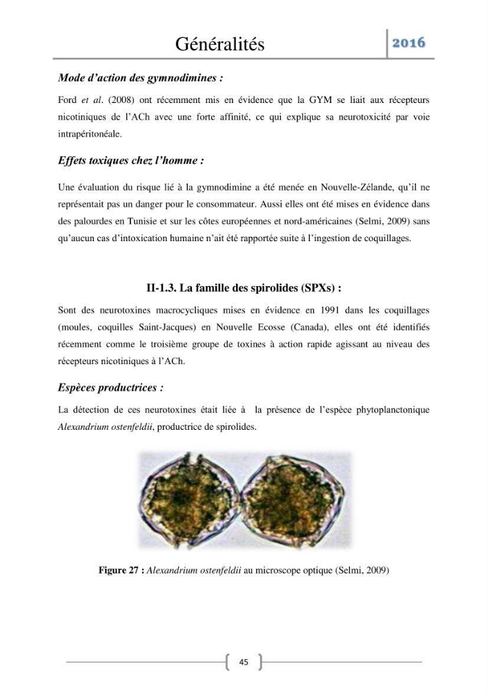 Recherche des toxines diarrhéiques et paralysantes dans la mule Myytilus galloprovincialis du marché: