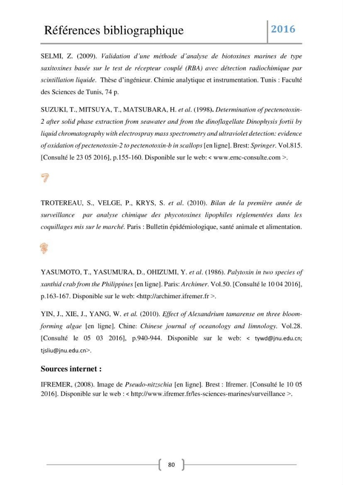 Recherche des toxines diarrhéiques et paralysantes dans la mule Myytilus galloprovincialis du marché: